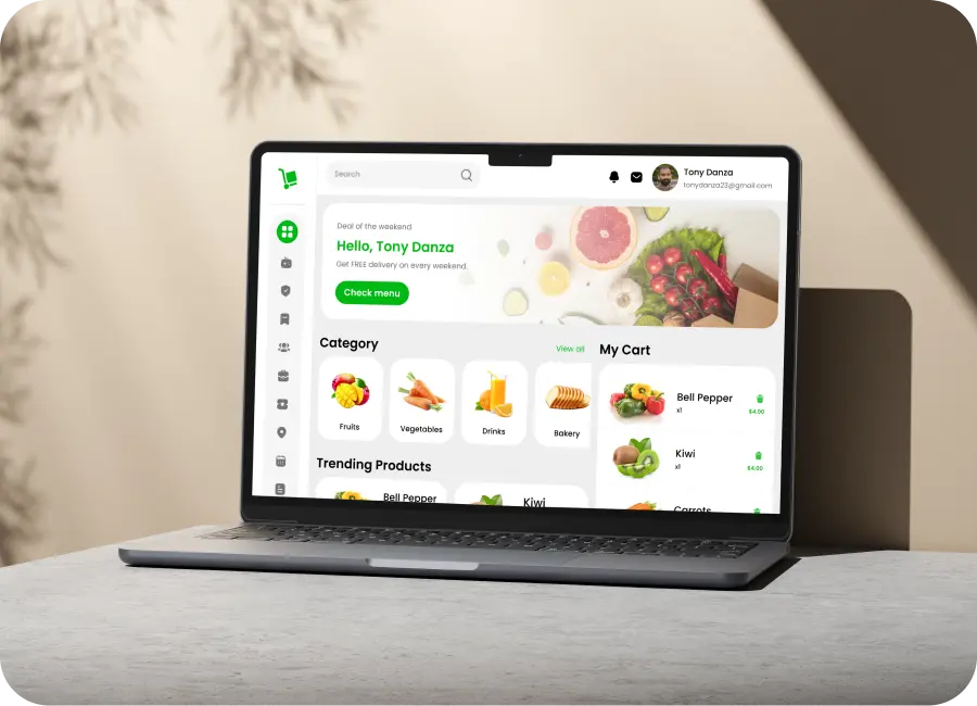 Grocery delivery platform interface