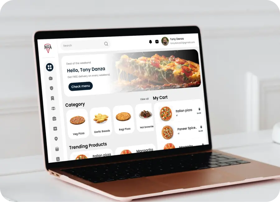 Restaurant and kitchen management system interface