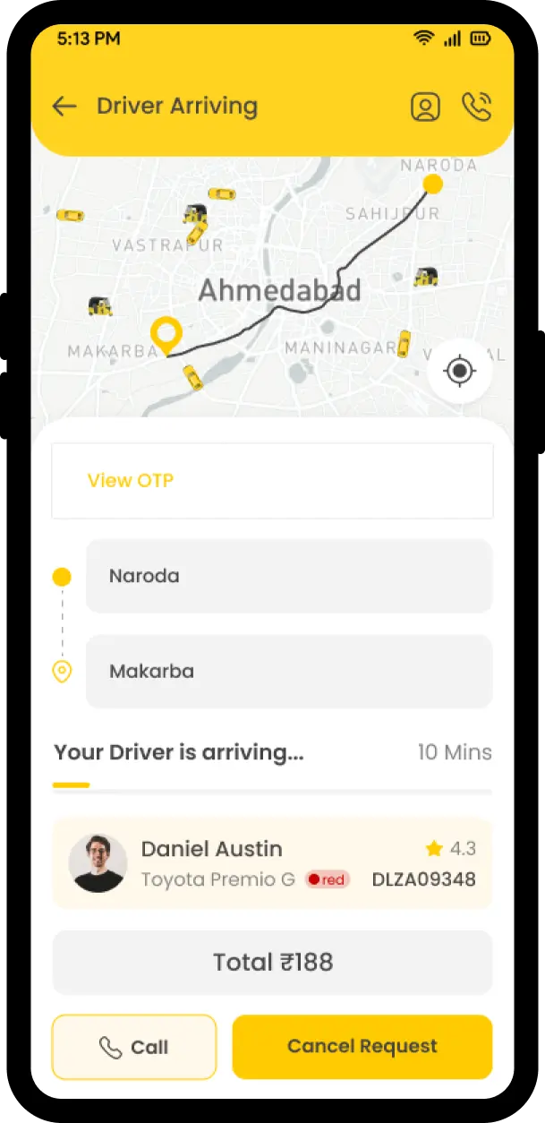 Passenger App Screen 3