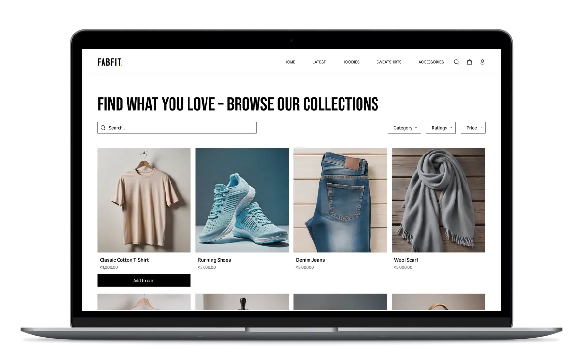 Website Features App Screen