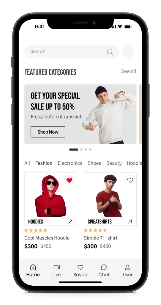 Mobile App Features App Screen