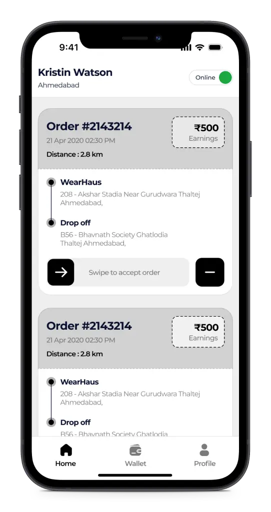 Vendor App Features App Screen