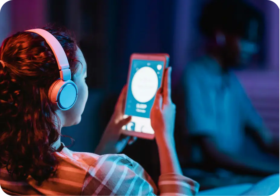 Music and audio streaming platform interface