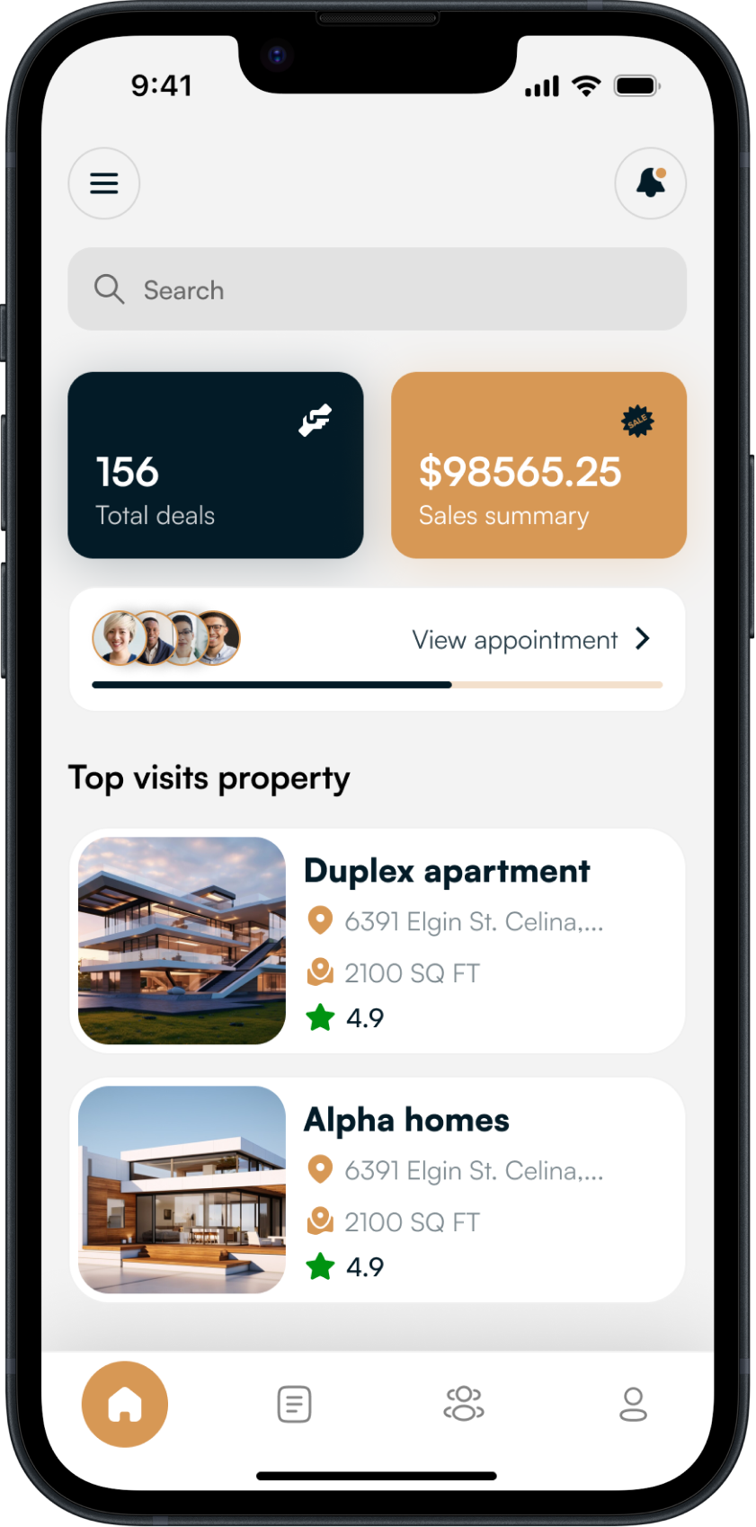 Agent App Features App Screen