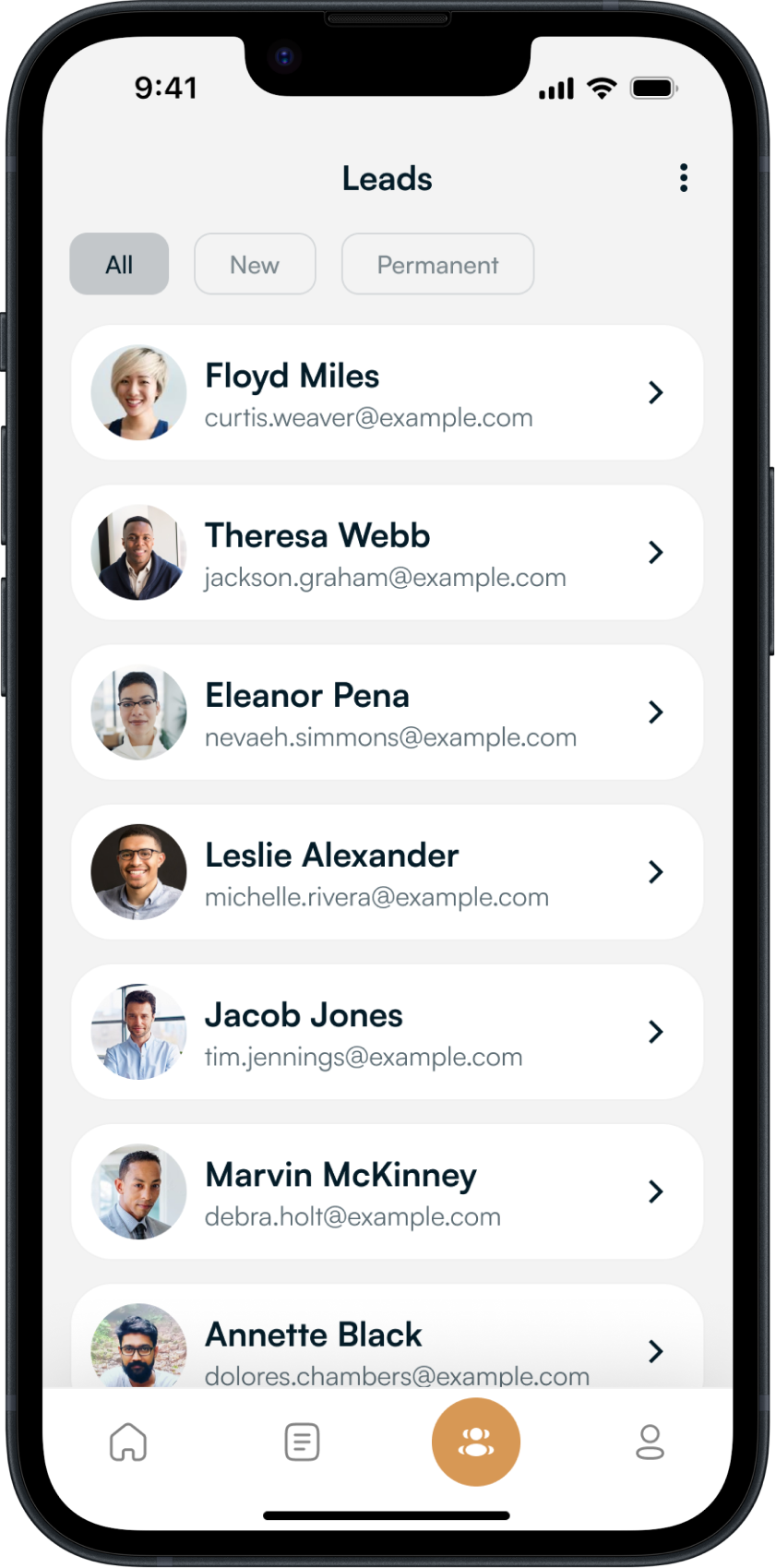 Agent App Features App Screen