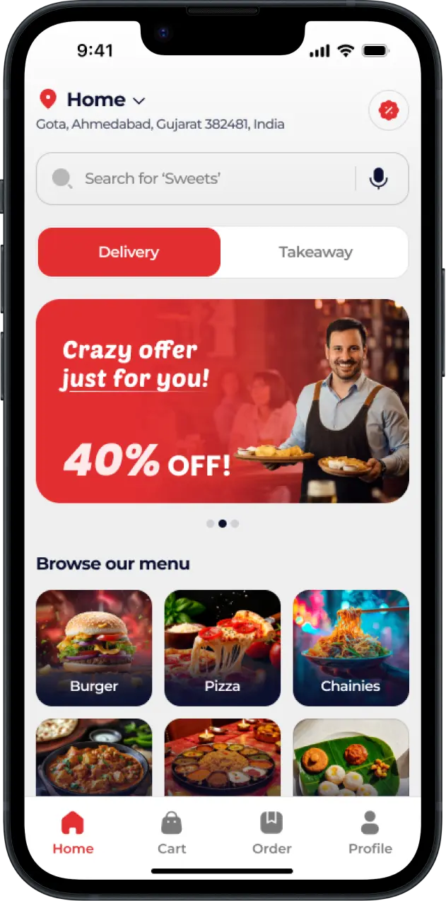 Restaurant Customer App - Home Page