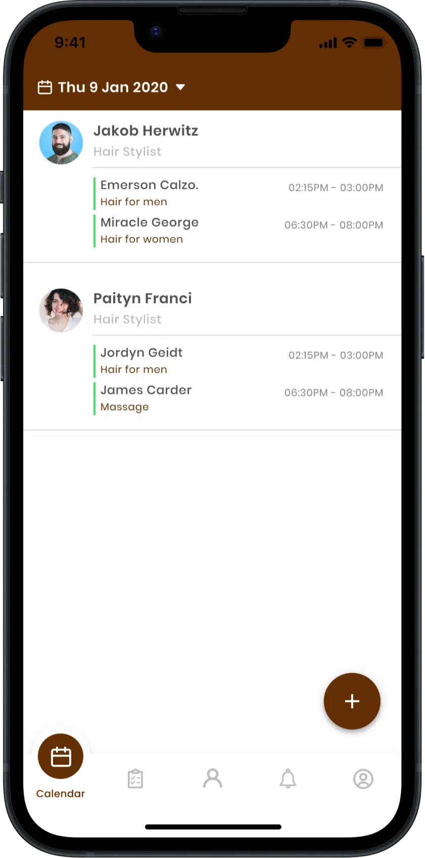 Service Provider App Features App Screen