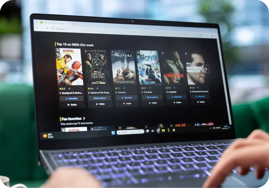 OTT and video streaming platform interface